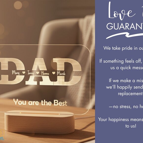 Custom LED Name Light | Personalized Light-Up Sign | Father’s Day Gift for Dad - Picture 6 of 8